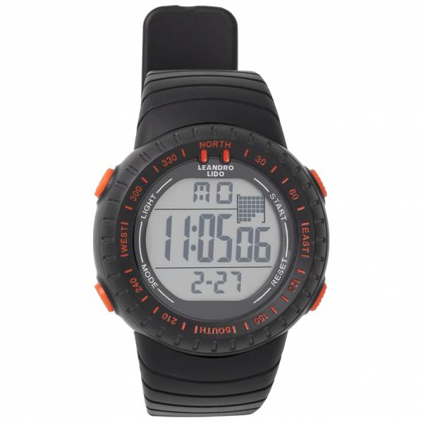 LEANDRO LIDO &quot;Vescia&quot; Unisex Sport Uhr schwarz/orange