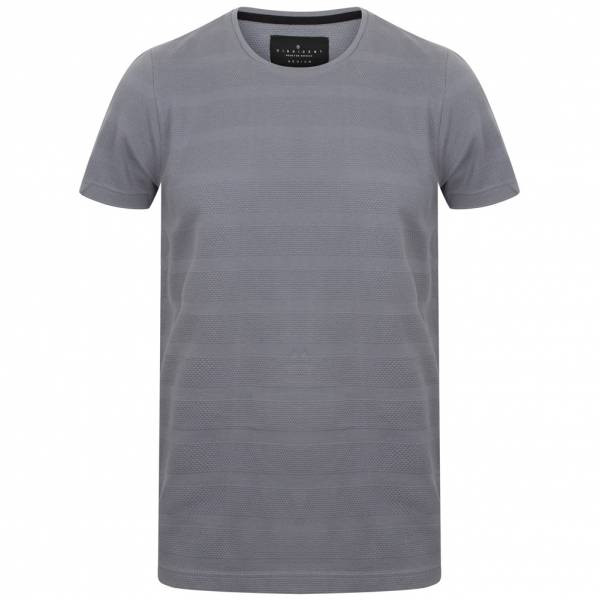 DNM Dissident Leake Herren gestreiftes T-Shirt 1C10436 Dusty Blue