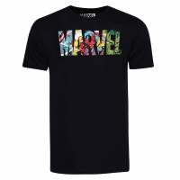 MARVEL HELDEN Stripe Logo Heren T-shirt FAMTS442BLK