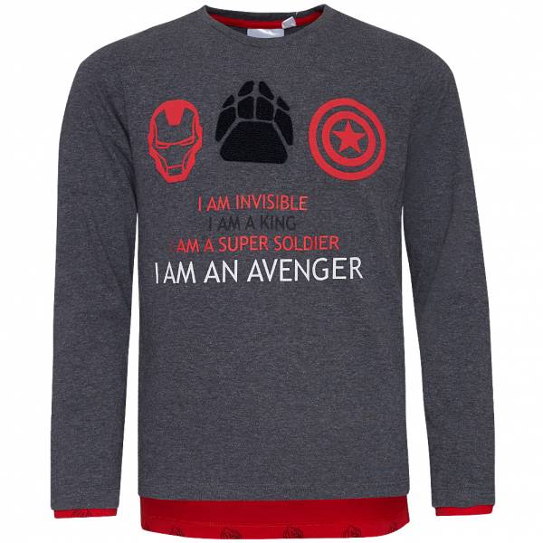Avangers Marvel Garçon Haut à manches longues HS1198-gris