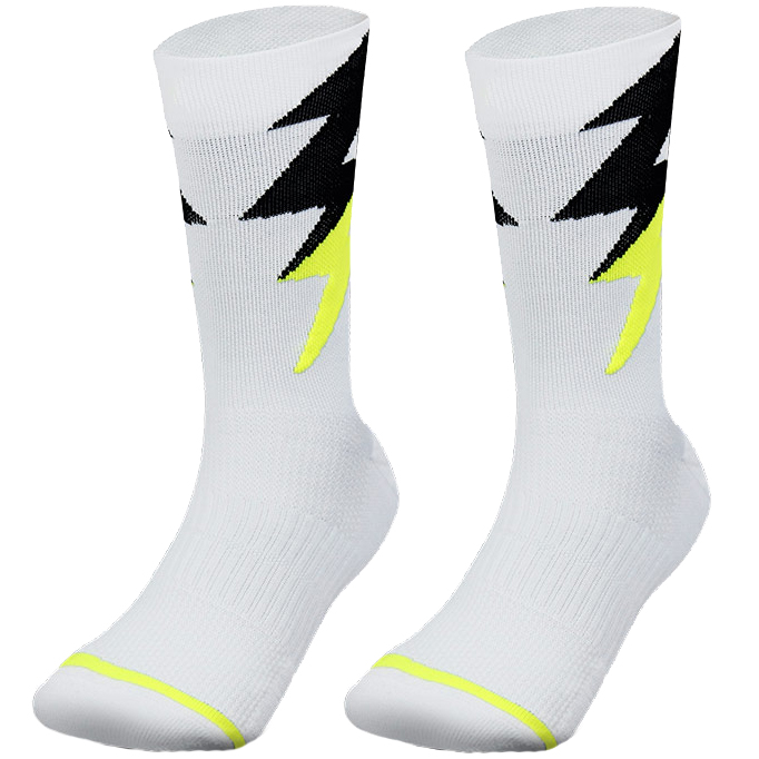 R-Evenge Calze Running Lunghe Con Carbonio - Bianco, Taglia L/XL 39-42 - Antivescica, Migliorano Circolazione E Ossigenazione