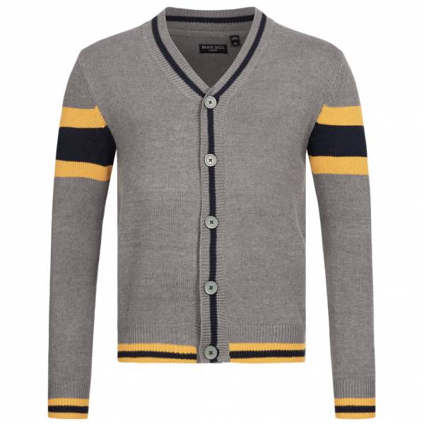 BRAVE SOUL Sullivan Herren Colourblock Cardigan MK-248SULLIVAN SILVER GREY